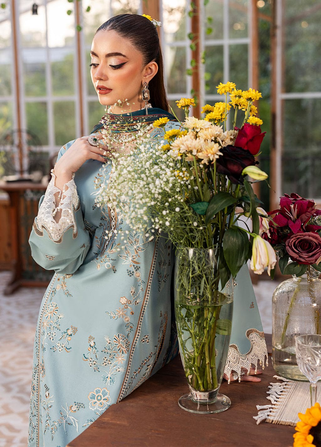 Unstitched 3-Piece Embroidered Suit