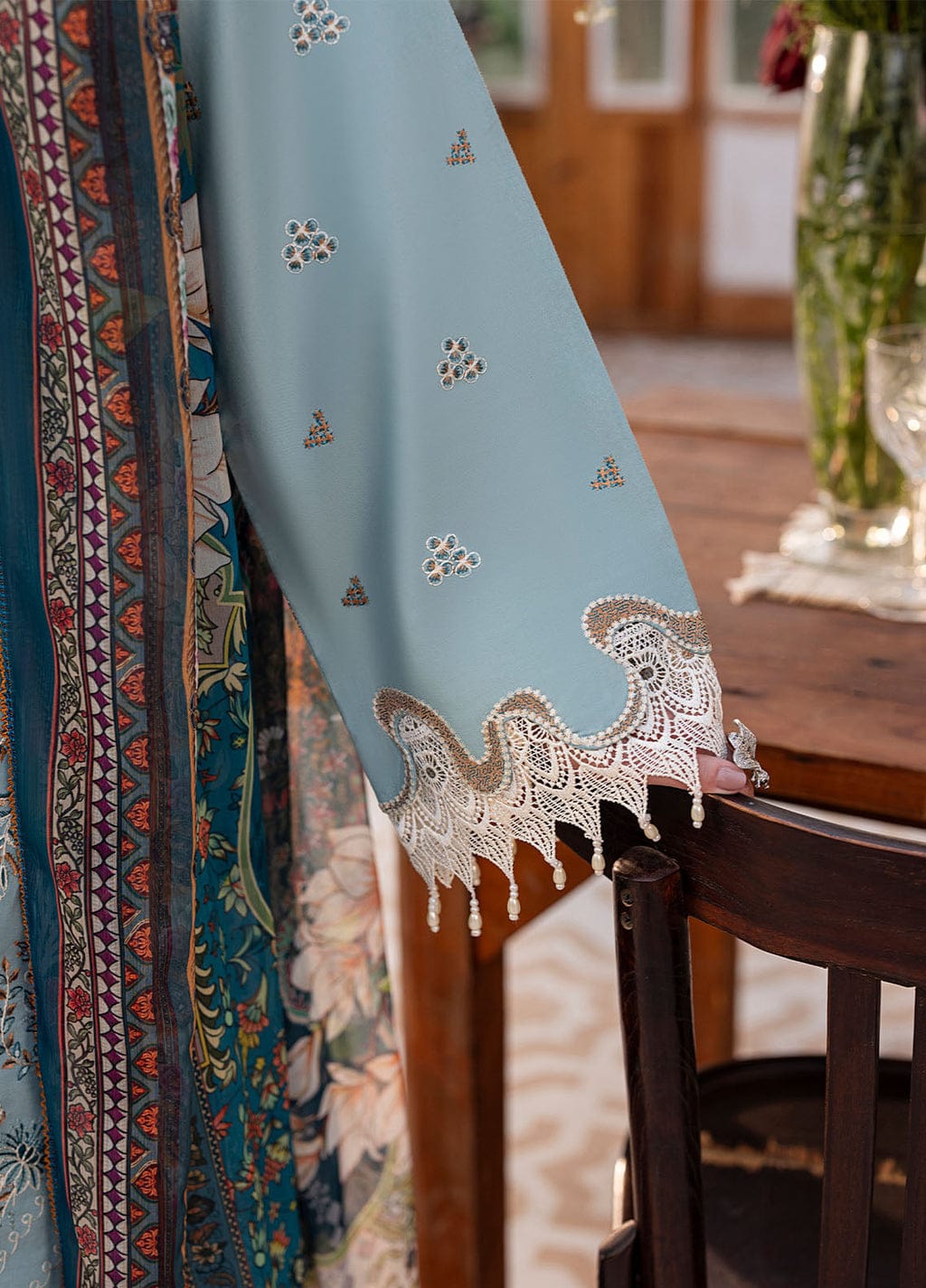 Unstitched 3-Piece Embroidered Suit