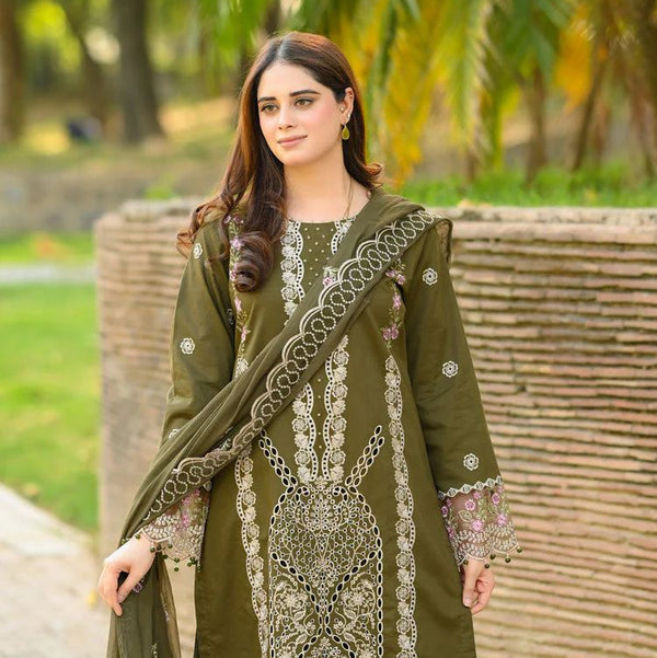 Bareeze 3-Piece Heavy Embroidered Suit