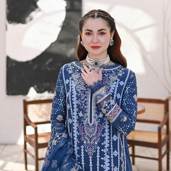 Qalamkar Full Net (Shirt & Dupatta) | Malai (Trouser)