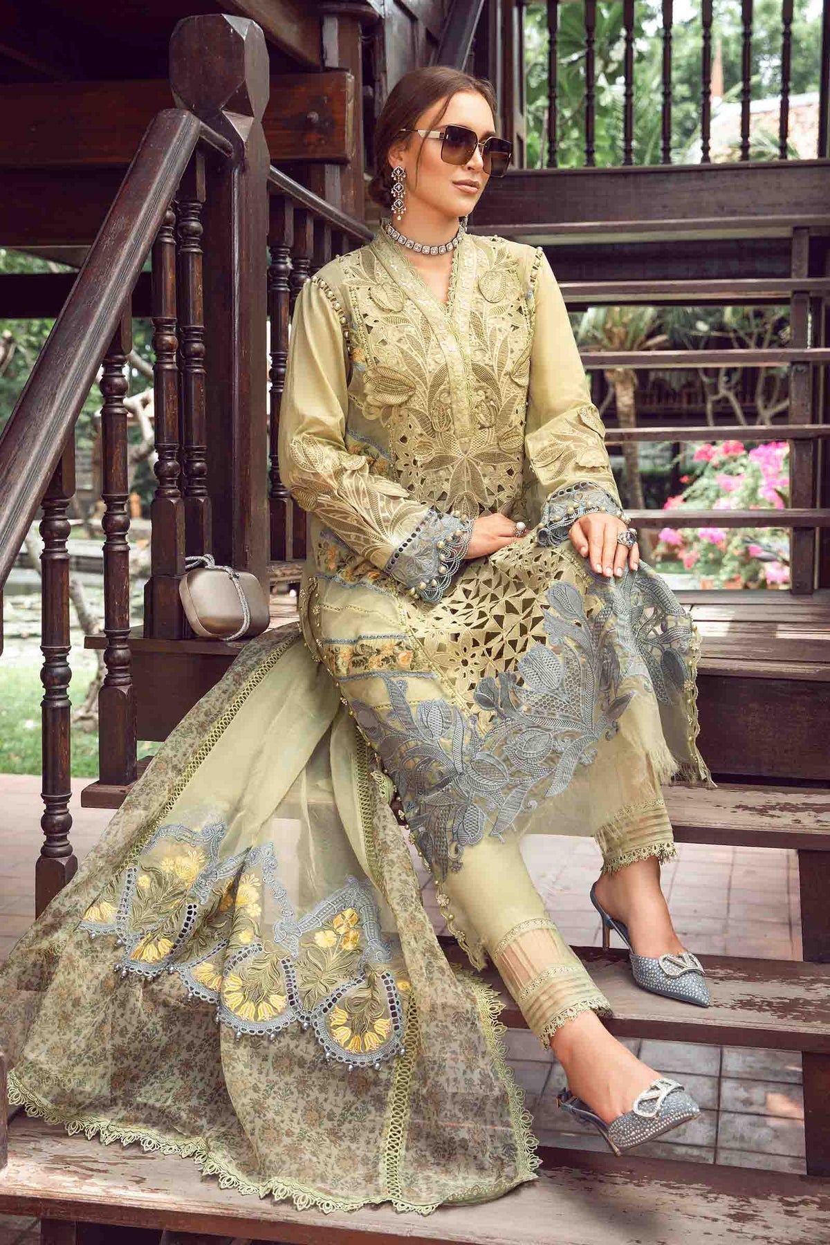 Maria B Lawn 3 PC With Heavy Sequence Embroidery