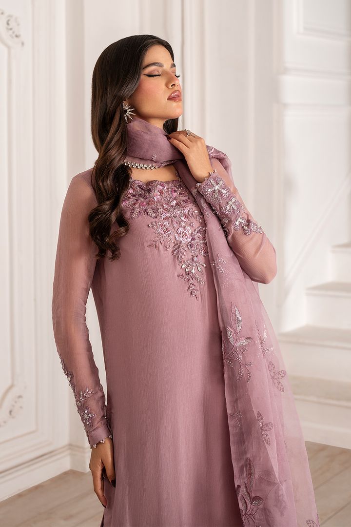 IZNIK CHIFFON EMBROIDERED 3 PC SUIT WITH EMBROIDERED DUPPATA