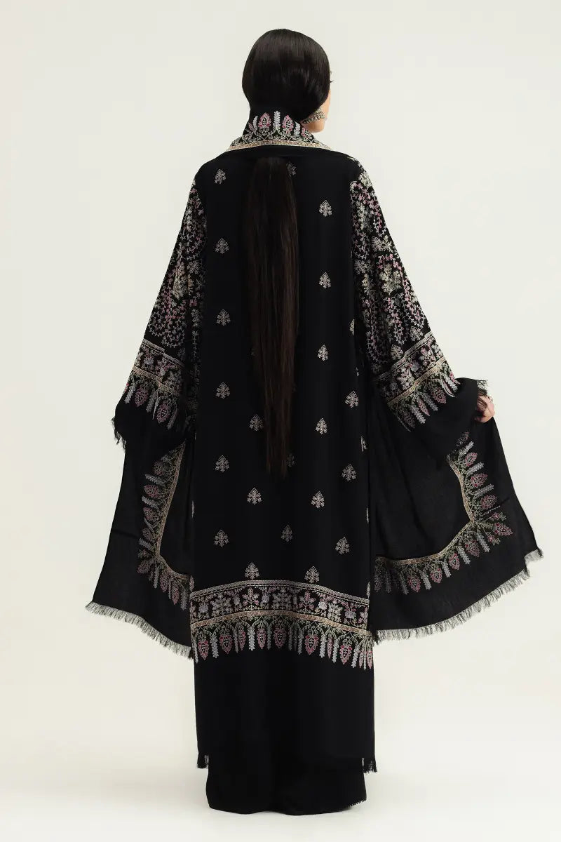 ZARA SHAH JHAN WINTER EMBROIDERED 3 PC SUIT WITH EMBROIDERED SHAWL