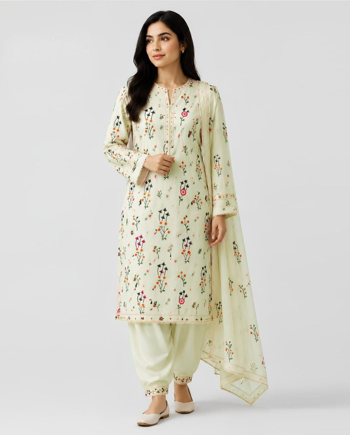 PINTEREST 3 PC WINTER EMBROIDERED SUIT WITH EMBROIDERED SHAWL (CR) 350