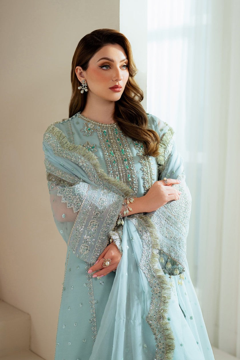 ALIZEH ORGANZA EMBROIDERED 3 PC SUIT WITH READY EMBROIDERED DUPPATA