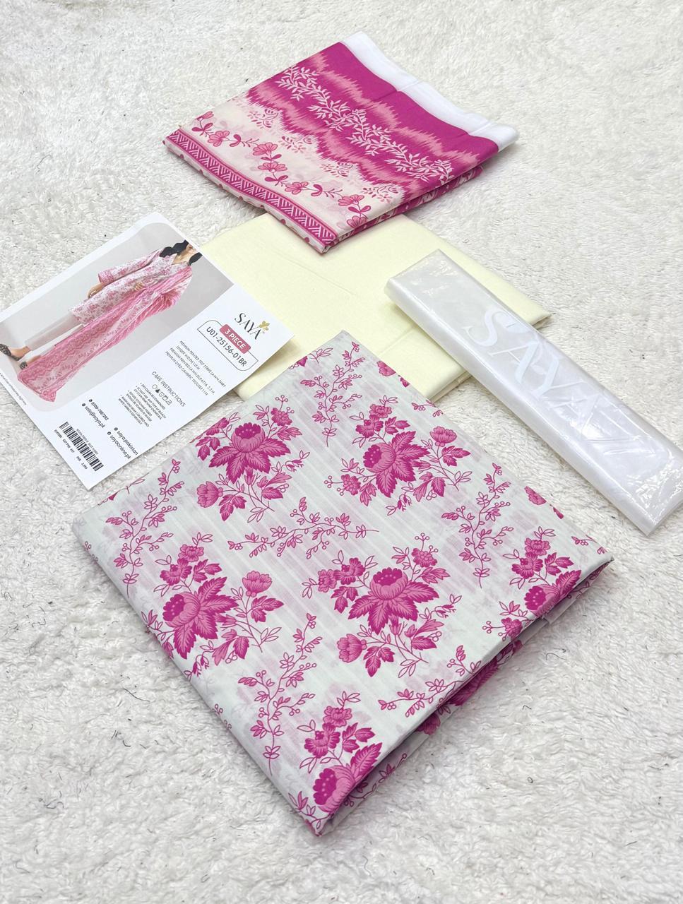 SAYA PREMIUM LAWN ORIGINAL PRINTED 3 PC