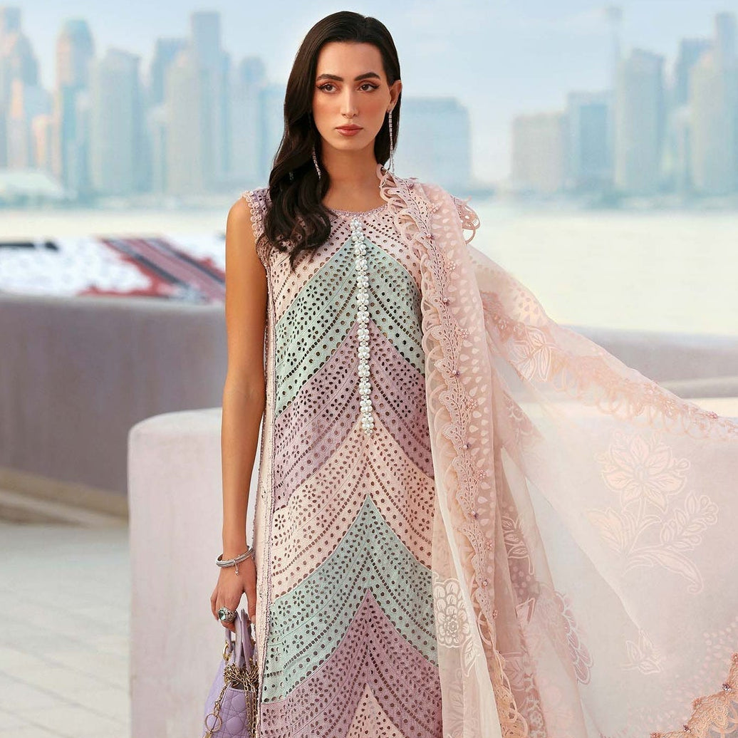 MARIA B LUXURY LAWN EMBROIDERED 3 PC WITH EMBROIDERED DUPATTA