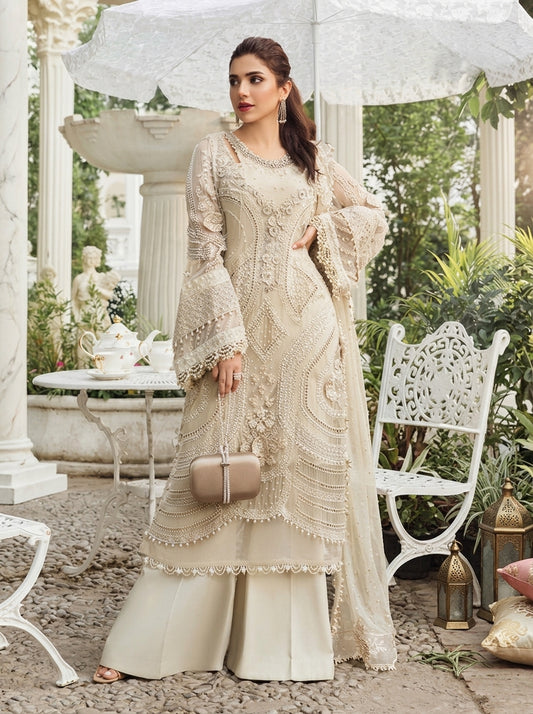 MARIA B LUXURY CHIFFON EMBROIDERED 3 PC WITH EMBROIDERED DUPPATA
