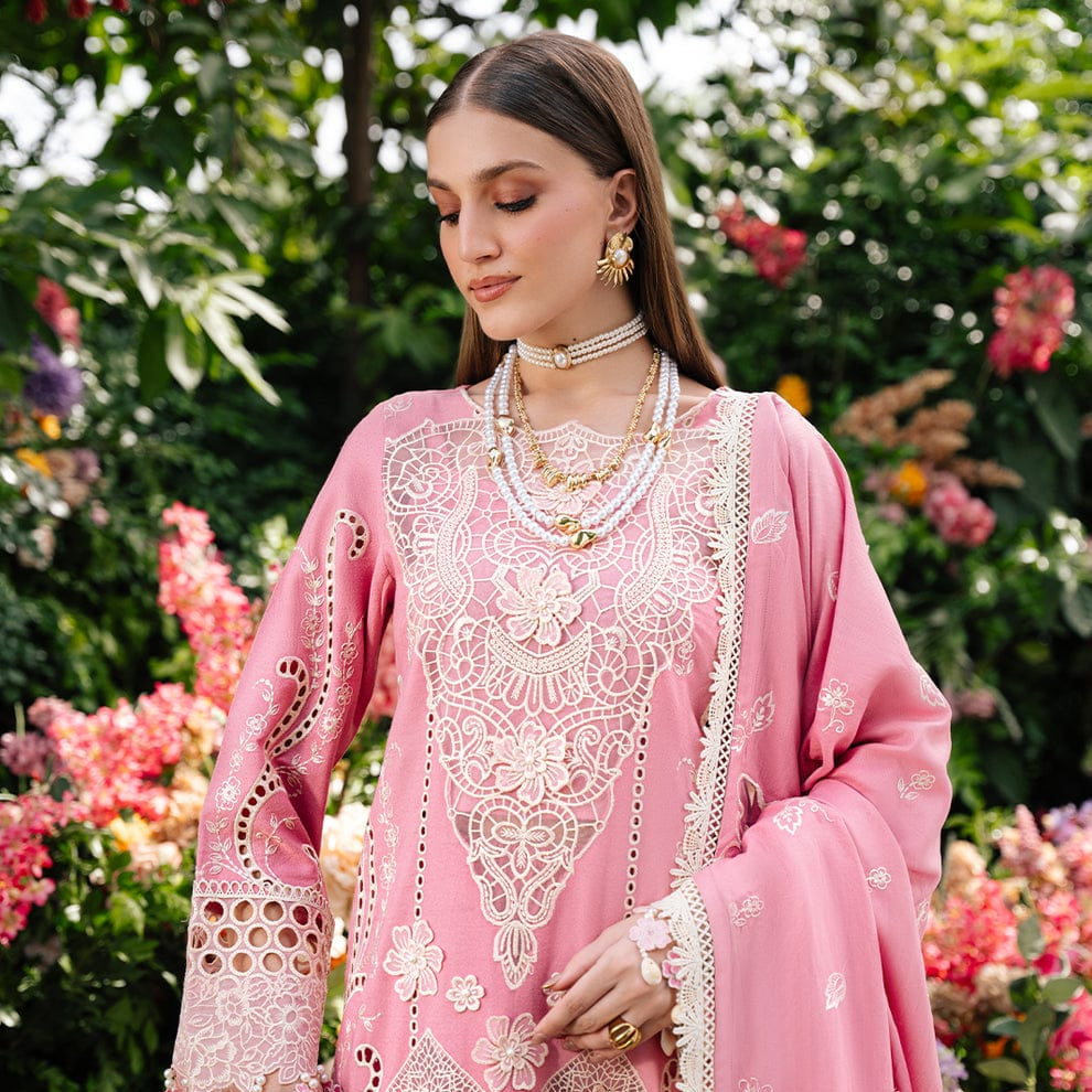 MAHNUR LAWN LUXURY EMBROIDERED 3 PC WITH EMBROIDERED DUPATTA