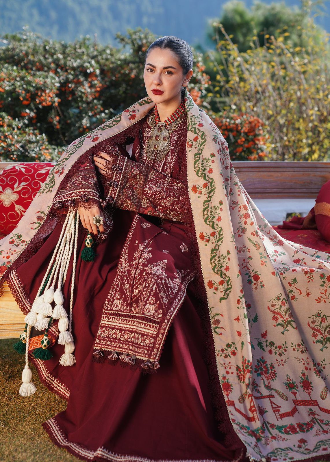 HUSSAIN REHAR LAWN HEAVEY EMBROIDERED 3 PC