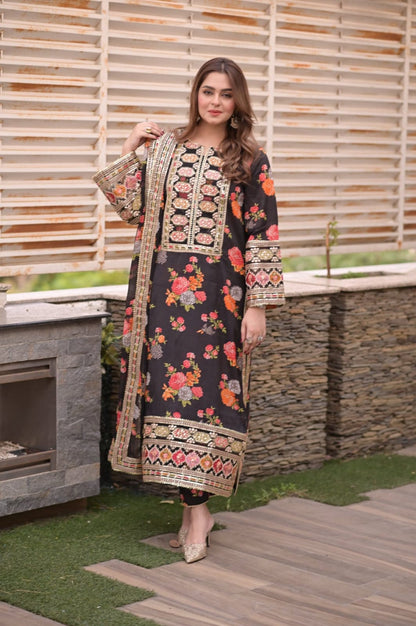 Aneela’s Black Silk Elegance