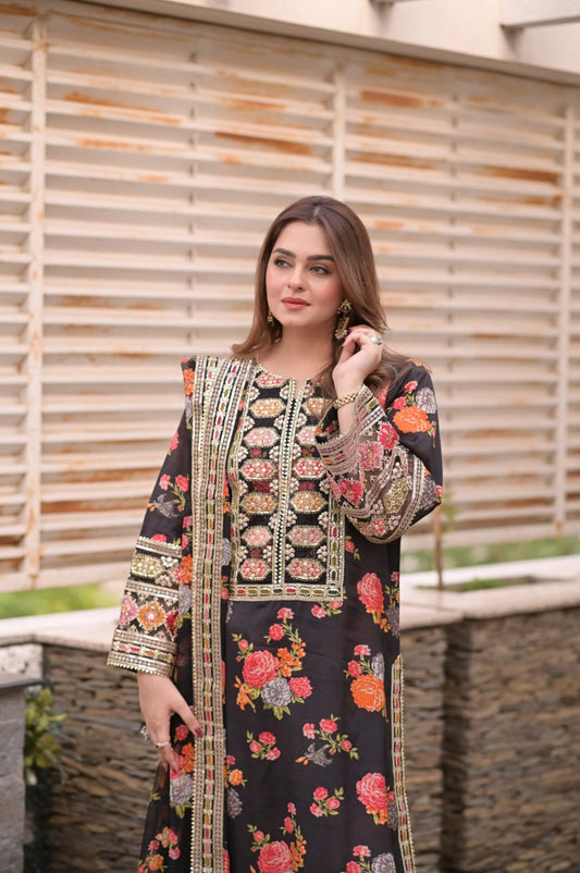 Aneela’s Black Silk Elegance