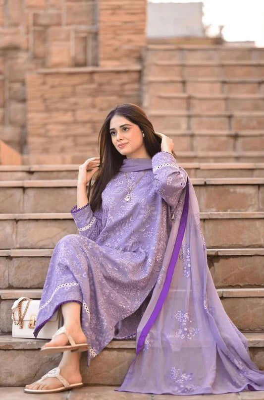 3-Piece Unstitched Embroidered Suit