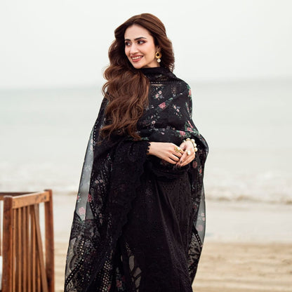 NUREH LAWN EMBROIDERED 3 PC WITH EMBROIDERED DUPATTA