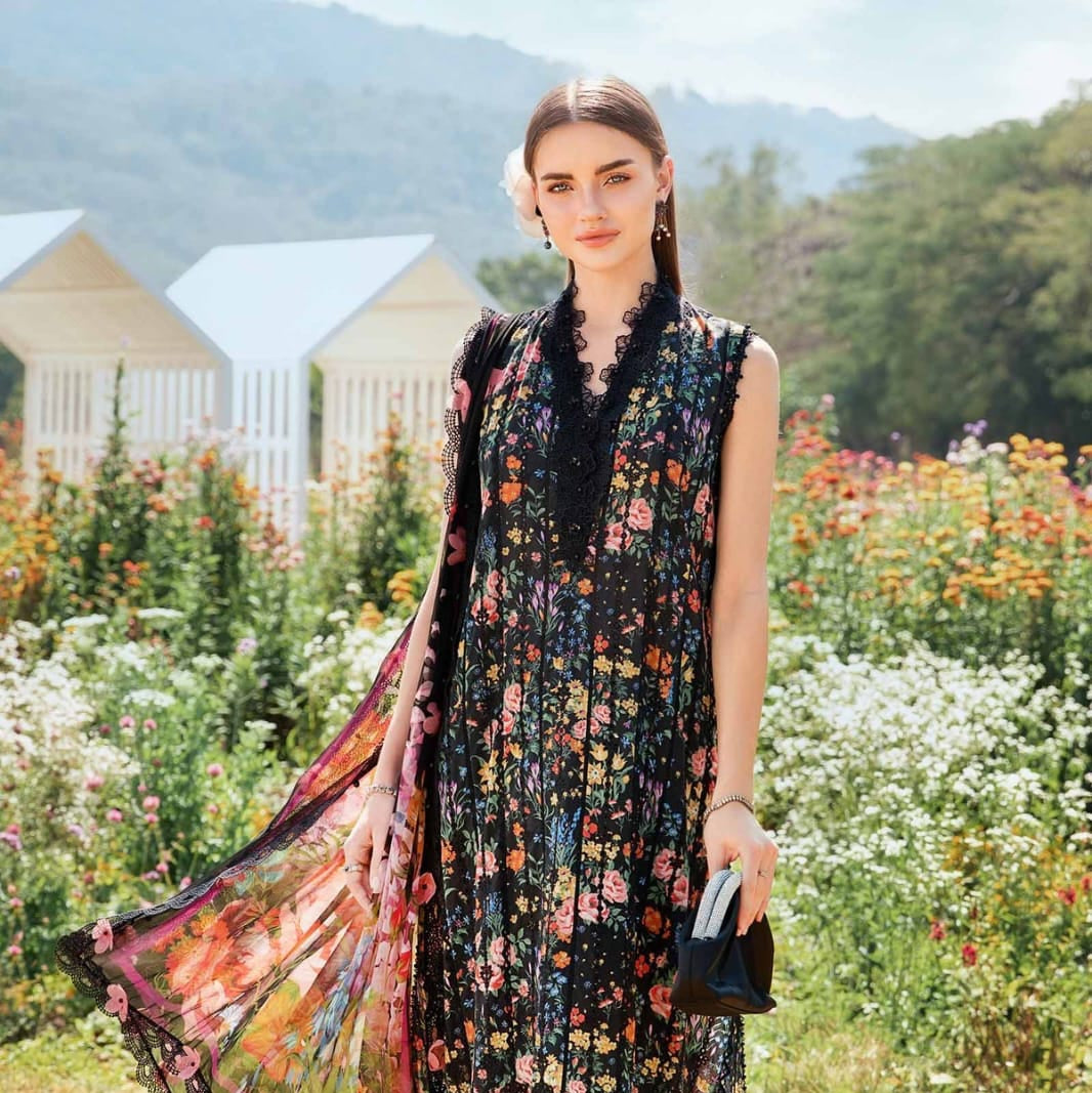 Maria B & Embroidered 3-Piece Unstitched Lawn Suit – Elegant Edition