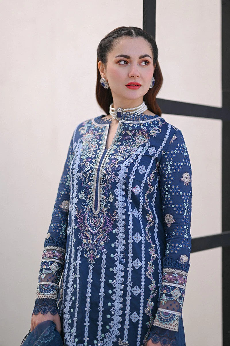 Qalamkar Full Net (Shirt & Dupatta) | Malai (Trouser)