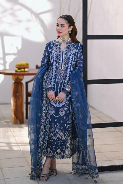 Qalamkar Full Net (Shirt & Dupatta) | Malai (Trouser)