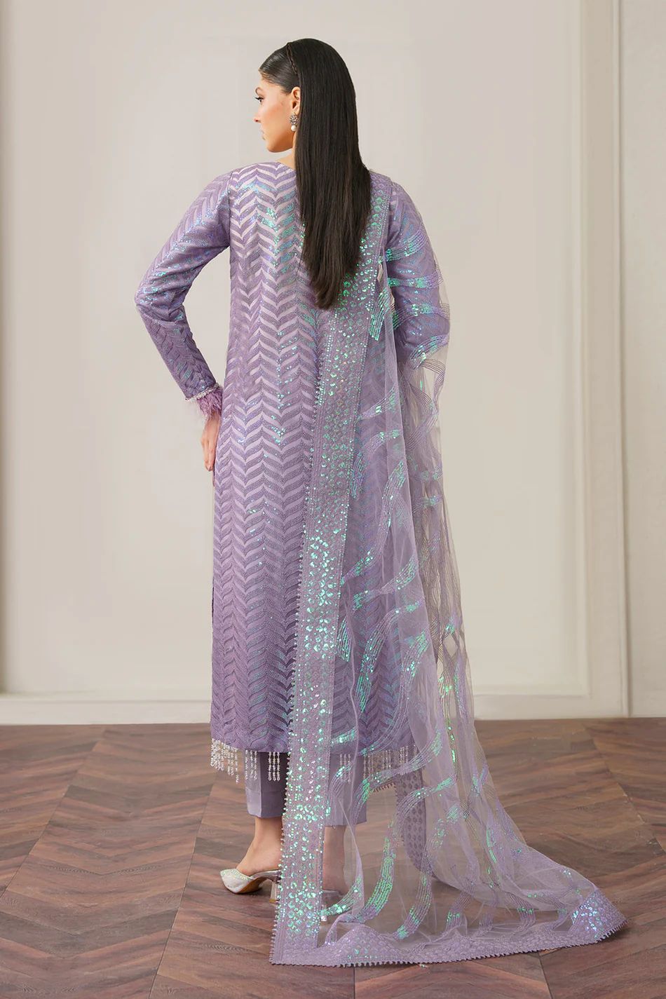 Bin Ilyas – Luxury Organza 3-Piece Heavy Suit