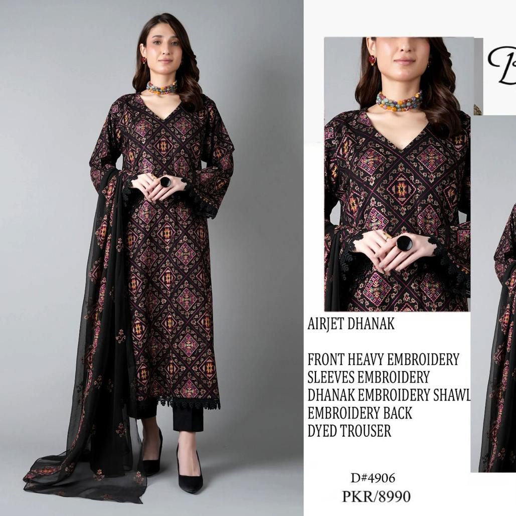 Bareeze 3 PC with Embroidery Shawl
