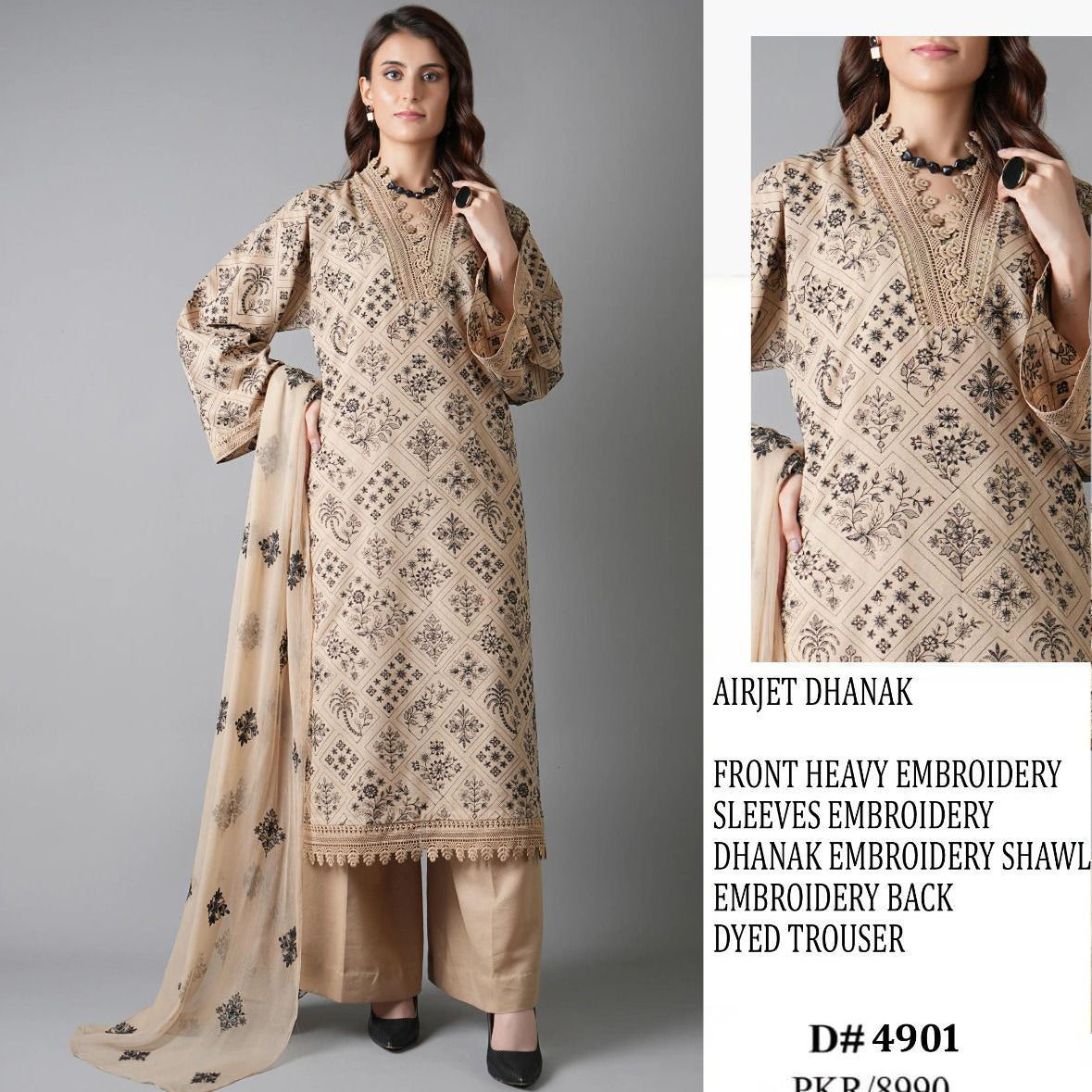 Bareeze 3 PC with Embroidery Shawl