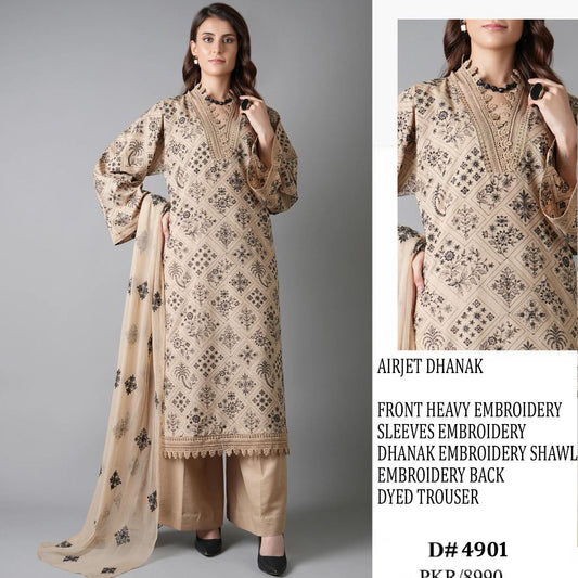 Bareeze 3 PC with Embroidery Shawl