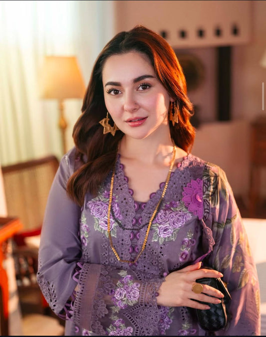 QALAMKAR LAWN EMBROIDERED 3 PC WITH EMBROIDERED DUPATTA