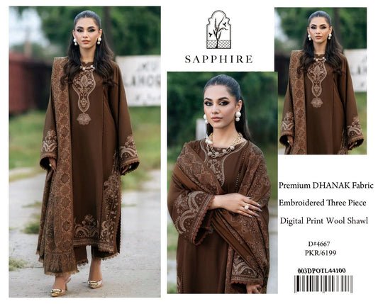 Sapphire 3 pc Embroidered