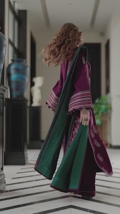 BATIK 3 PC WITH LUXURY LAWN EMBROIDERED DUPPTA