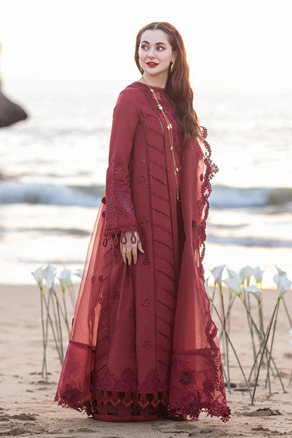 QALAMKAR 3 PC WITH EMBROIDERED SHAWL