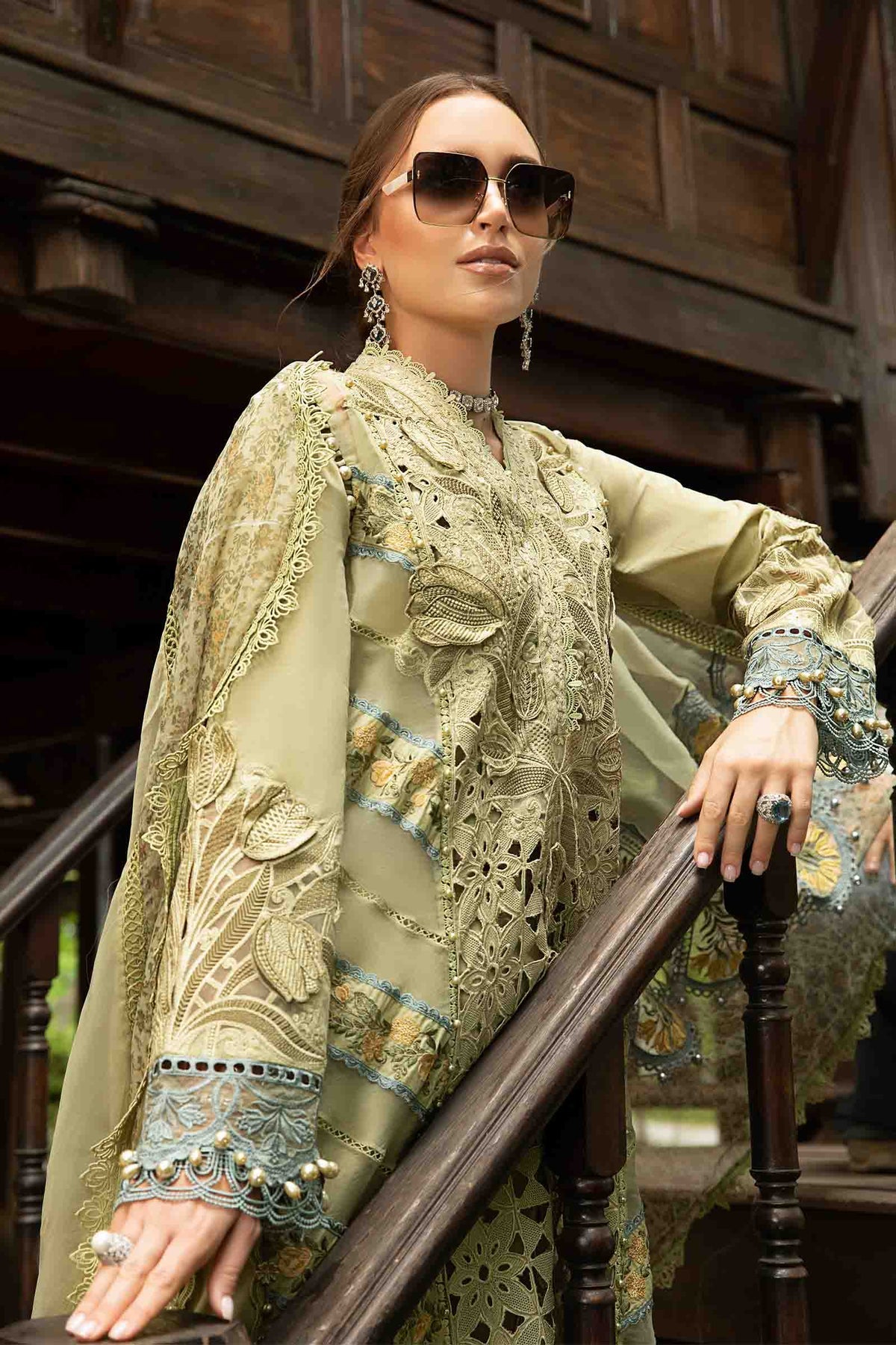Maria B Lawn 3 PC With Heavy Sequence Embroidery