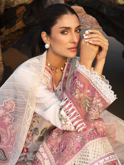 MAHNUR LAWN CHIKAN HEAVY EMBROIDERED 3 PC WITH EMBROIDERED DUPATTA