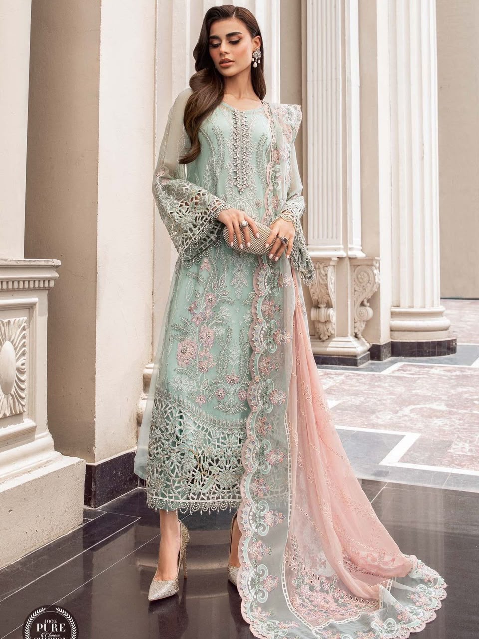MARIA B LUXURY CHIFFON EMBROIDERED 3 PC WITH EMBROIDERED DUPPATA