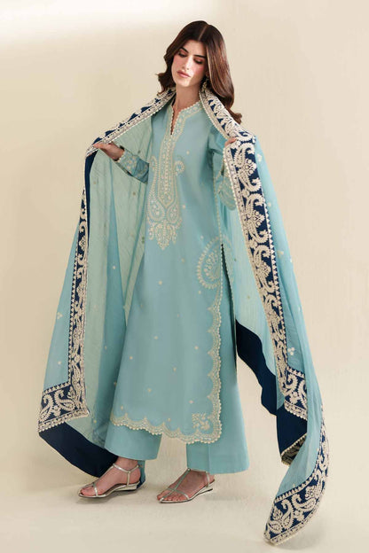 ZAIB LUXURY WINTER EMBROIDERED 3 PC SUIT WITH EMBROIDERED SHAWL