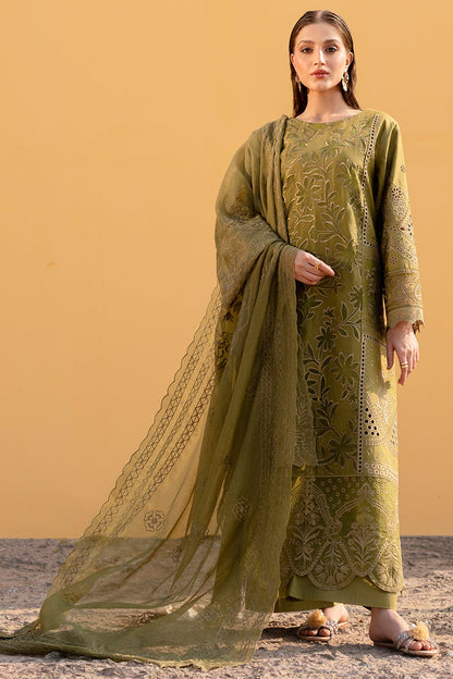 MAHNUR LUXURY LAWN EMBROIDERED 3 PC WITH EMBROIDERED DUPATTA