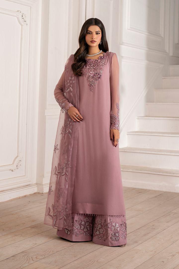 IZNIK CHIFFON EMBROIDERED 3 PC SUIT WITH EMBROIDERED DUPPATA
