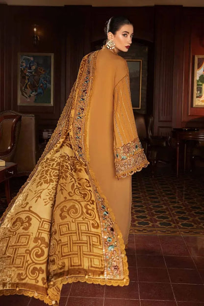 MARIA B LUXURY WINTER EMBROIDERED 3 PC SUIT WITH EMBROIDERED SHAWL