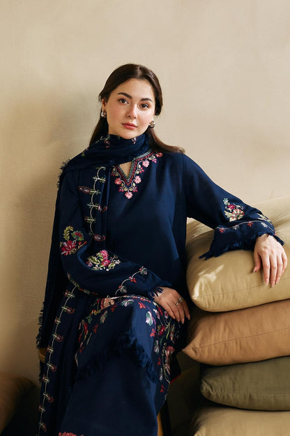 ZARA SHAH JHAN PREMIUM WINTER EMBROIDERED 3 PC SUIT WITH EMBROIDERED SHAWL