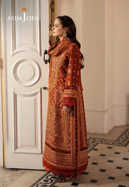 ASIM JOFA LUXURY WINTER EMBROIDERED 3 PC SUIT WITH EMBROIDERED SHAWL