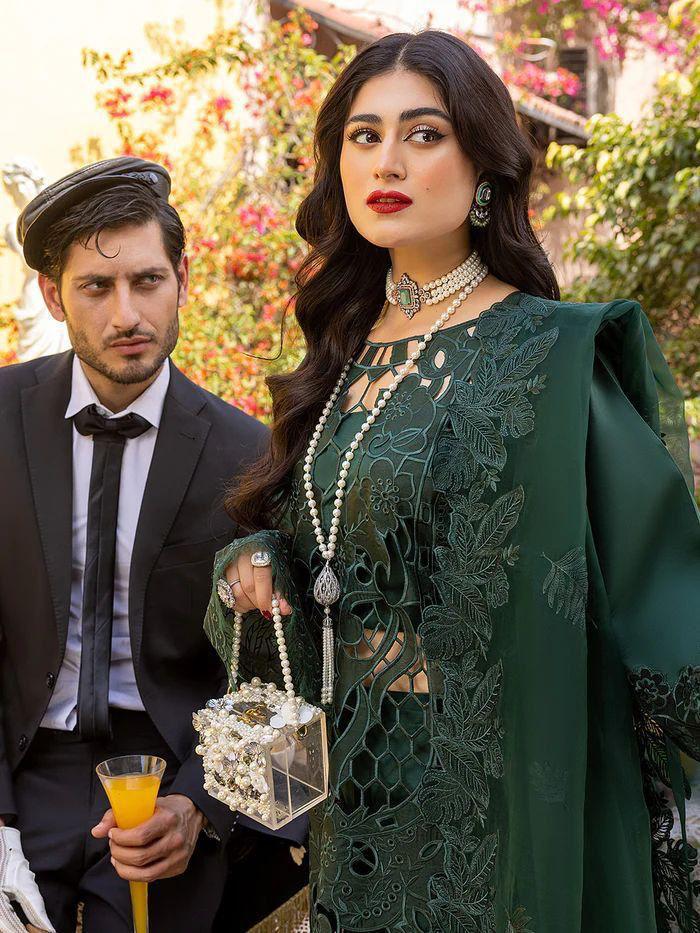 BIN ILYAS LUXURY LAWN 3 PC WITH EMBROIDERED DUPPTA