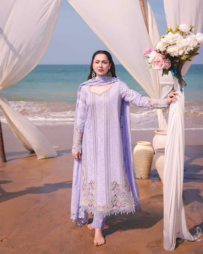 QALAMKAR LAWN LUXURY EMBROIDERED 3 PC