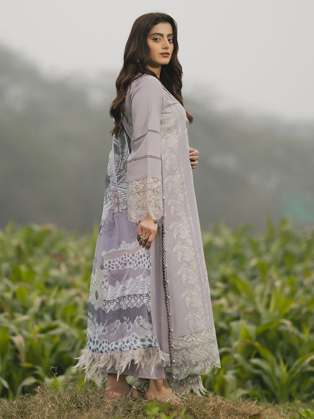 IZEL LAWN EMBROIDERED 3 PC SUIT WITH SOFT ELEGANT DUPPATA