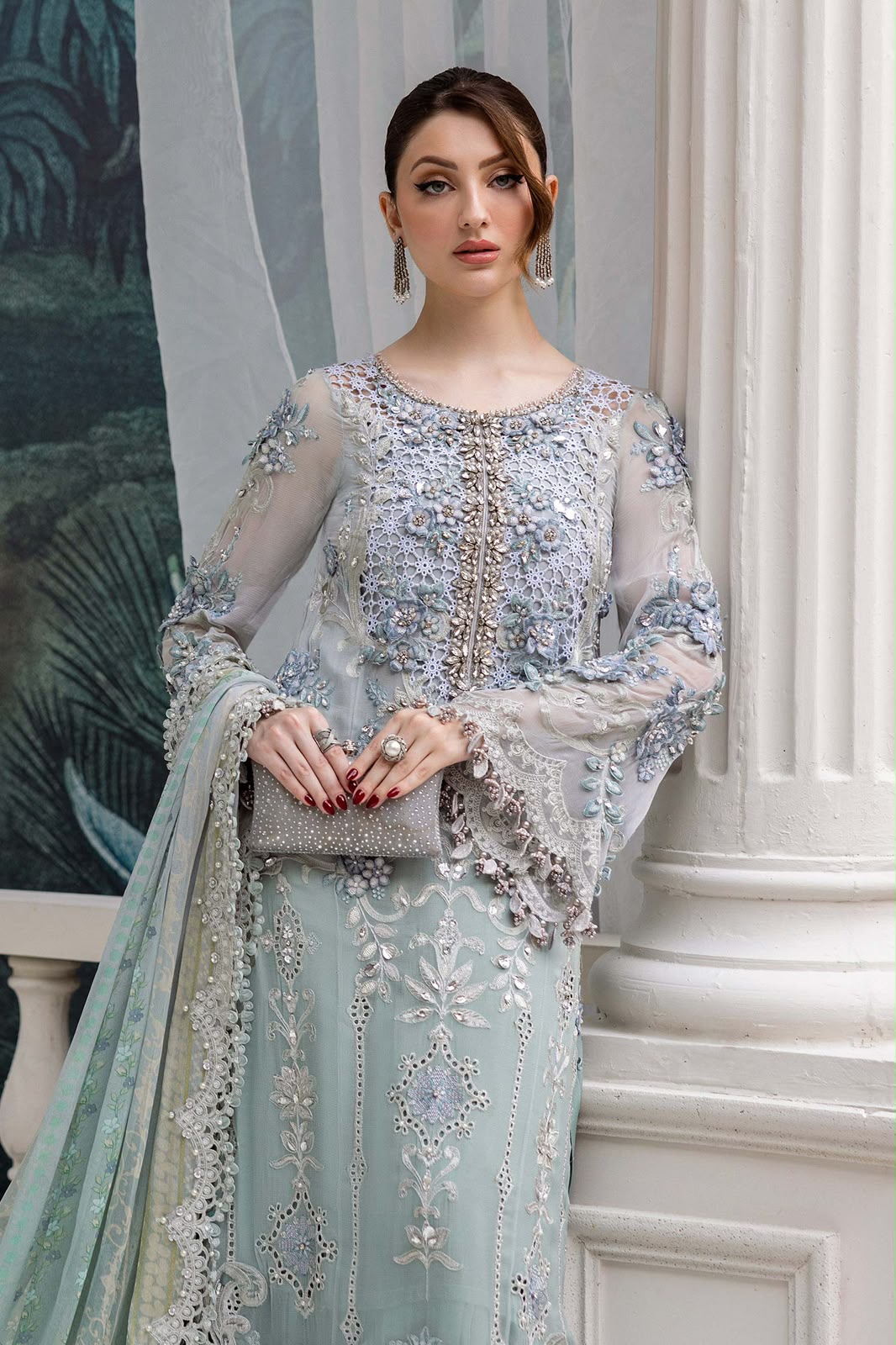 MARIA B LUXURY CHIFFON EMBROIDERED 3 PC WITH EMBROIDERED DUPPTA