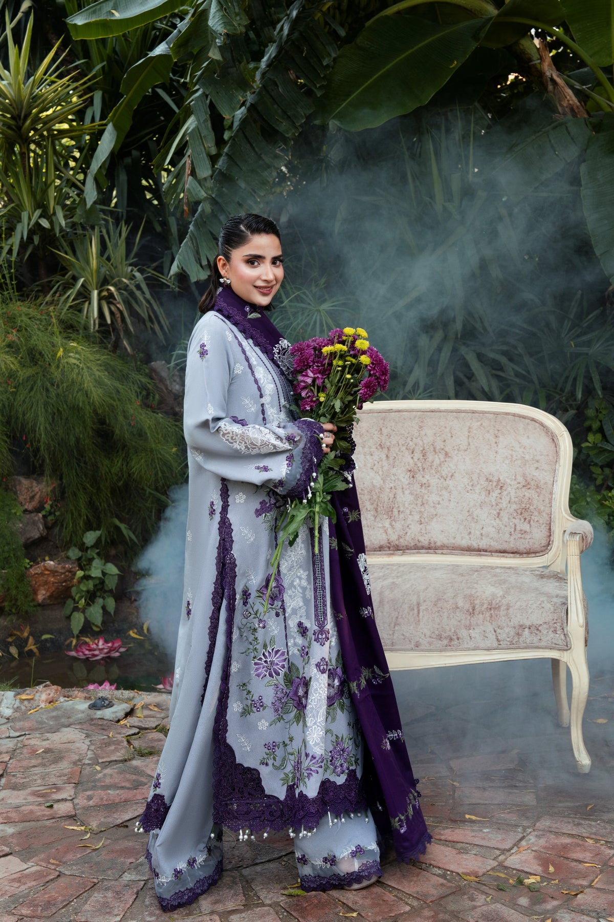 ANEELAS WINTER EMBROIDERED 3 PC SUIT WITH EMBROIDERED SHAWL