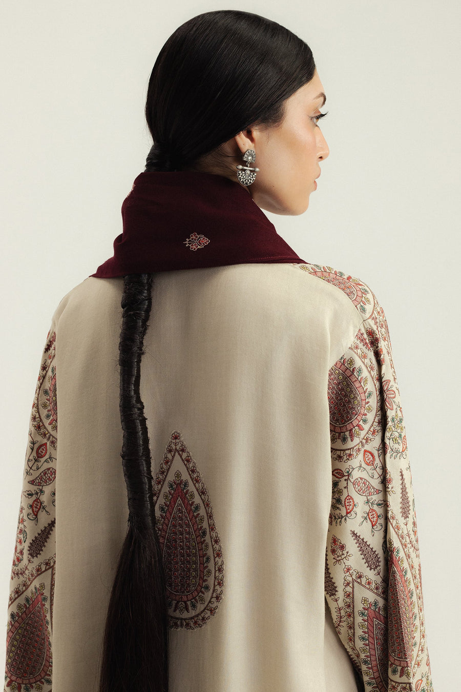 ZARA SHAH JHAN PREMIUM WINTER EMBROIDERED 3 PC SUIT WITH EMBROIDERED SHAWL