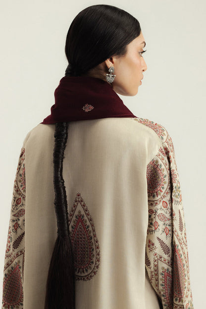 ZARA SHAH JHAN PREMIUM WINTER EMBROIDERED 3 PC SUIT WITH EMBROIDERED SHAWL