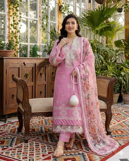 ELAF LAWN EMBROIDERED 3 PC WITH SOFT LACE DUPPTA