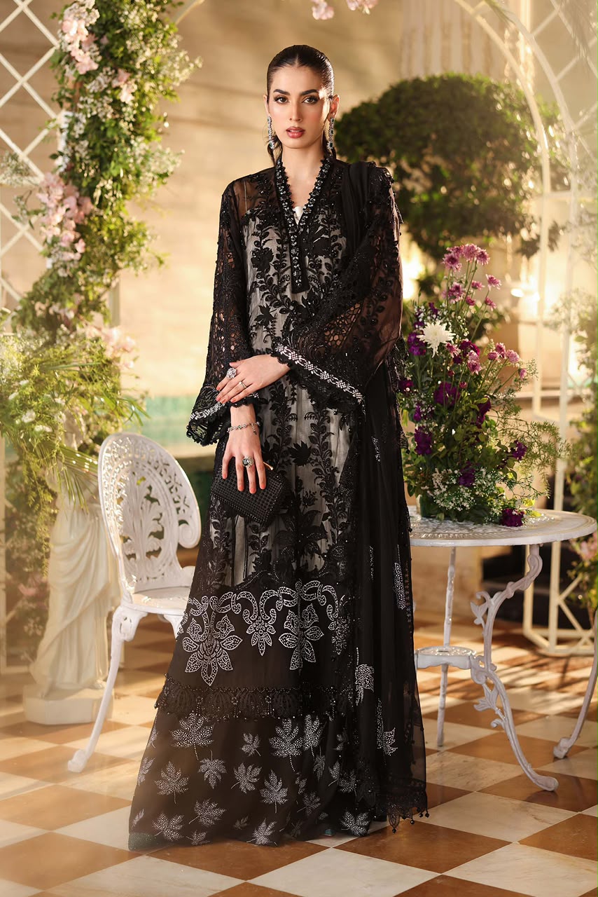 MARIA B LUXURY CHIFFON EMBROIDERED 3 PC WITH EMBROIDERED DUPPTA