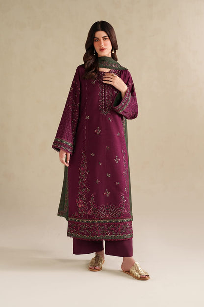 IZNIK WINTER EMBROIDERED 3 PC SUIT WITH EMBROIDERED SHAWL