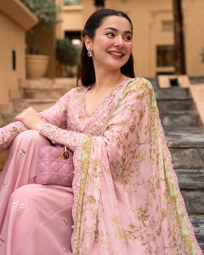 FAIZA SAQLAIN LAWN LUXURY EMBROIDERED 3 PC WITH EMBROIDERED DUPPATA
