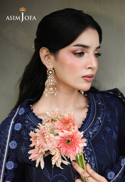 ASIM JOFA WINTER EMBROIDERED 3 PC SUIT WITH EMBROIDERED SHAWL